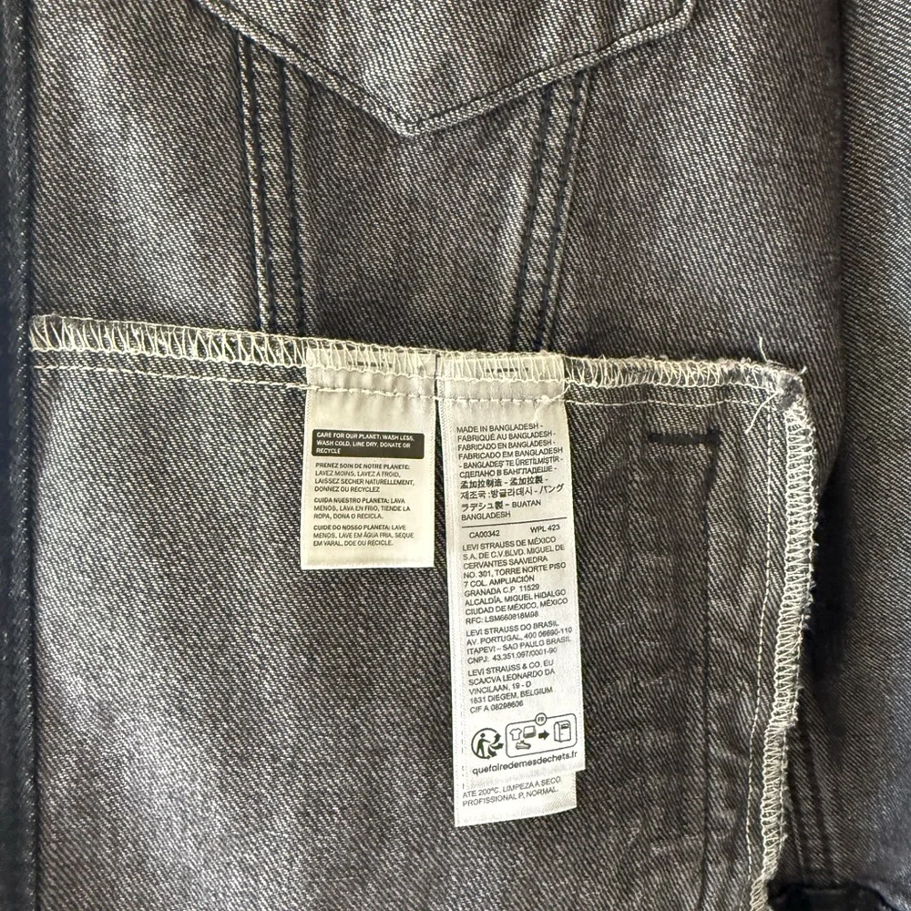 Levi’s Premium “Big E” Denim Jacket Black Size Small Mens Relaxed Fit Classic - Picture 5 of 11